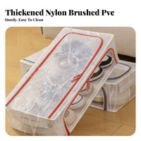 Space Saving Foldable Shoe Container Dustproof Stackable Shoe Box Dust Clear for Sneakerheads, Homeowners, Under Bed, Bedroom, Entryway