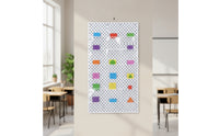 Pocket Chart with Clear Pockets Polka Dot Hanging Pocket Simple to Hang to Hang for Teachers, Homeschoolers, Homeschool, Playroom