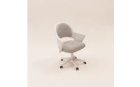 Upholstered Desk Chair Padded Height-Adjustable Computer Chair Rolling Furniture for Telecommuters, Students, Study, Bedroom, Dorm Room