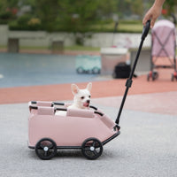 Foldable Pet Carriage Lightweight Pet Carriage with Basket Portable Strolling Cart for Cats, Travel