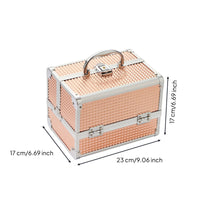 Large Capacity Makeup Box with Mirror Easy to Organize Mirror Makeup Case Long-Lasting Cosmetic Travel Case Hard Shell for Nail Technicians, Outdoor