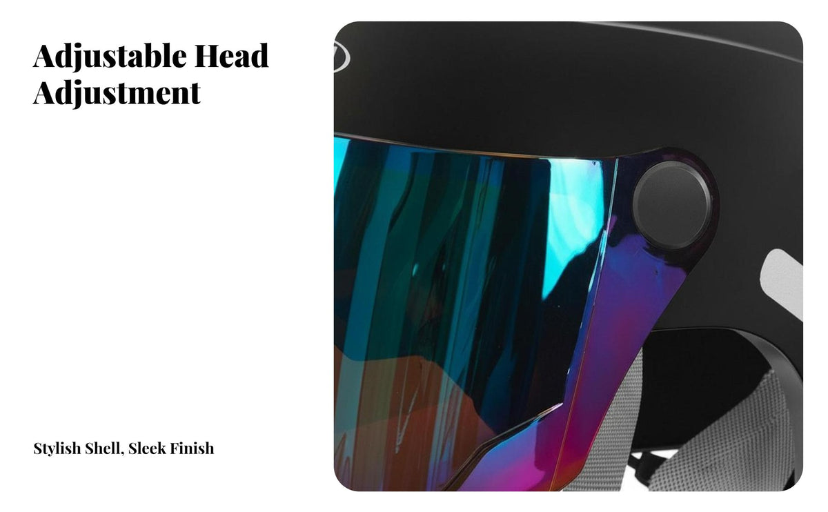 Motorcycle Half Shell Helmet 3C Certified Half Shell Breathable Secure Headwear for Men, Women, Four-Season Riding, Commuting
