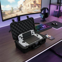 Shock Absorbing Sponge Shock-Absorbing Lining Hard Shell Console Case Wear Resistant Shielded Travel Case Precision Fit Handheld Game Storage Box for Gamers, Outdoor