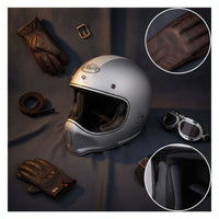Retro Motorcycle Helmet Vintage Full Face Motorcycle Helmet Lightweight Breathable for Motorcyclists, Cruising, Commuting
