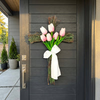 Easter Spring Flower Cross Wreath, Family Gift, Spring Flower Cross Decoration, Rustic Style Design, Spring Flower Wreath, Suitable for Christians and Homeowners