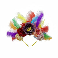 Festive Design Carnival Feather Headdress Handmade Carnival Headband Lightweight for Women, Performers, Festivals, Halloween