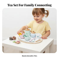 20 Pieces Educational Afternoon Tea Playset Develops Social Skills Afternoon Tea Toy Set Improves Hand-Eye Coordination Pretend Play Food Accessories Safe Materials for Preschoolers, Toddlers, Kindergarten