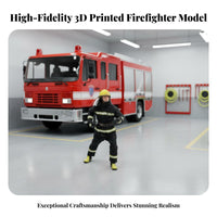 Firefighter Figurine Realistic Features Miniature Firefighter Model Firefighter Figurine Highly Detailed Scale Model Person