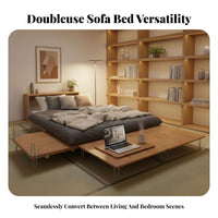Foldable Design Pull-extendable Sleeper Chair Japanese design Pull-extendable Armchair Bed two-in-singleFunction transformable Seating Space-Saving for Small Apartment Residents, Guests, Students, Bedroom, Study Room, Home Office