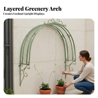 Wall-Mounted Half-Arch Weather-Resistant Wall-Mounted Half Trellis Easy Assembly Plant Climbing Frame for Gardeners, Homeowners, Balcony, Patio, Yard