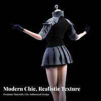 1/6 Scale Female Combatant Outfit High Quality Material Training Skirt Suit 12 Inch Doll Uniform Zippered Collar