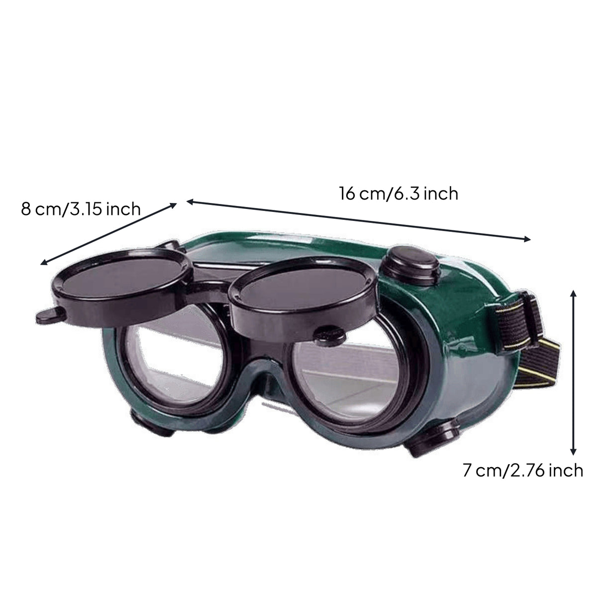 Adjustable Metal-Joining Goggles with Flip-up Lens Encircling Flip-up Metal-Joining Goggles Shaded Eye Safety Safety Glasses Heat-Resistant for Welders, Fabricators, Workshop, Grinding