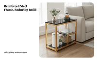 Modern Design Two-Shelf Side Table Space-Saving Household Furniture Multi-Layer Storage Versatile Use for Apartment Dwellers, Homeowners, Home Decorators, Living Room, Small Areas, Bedroom, Balcony