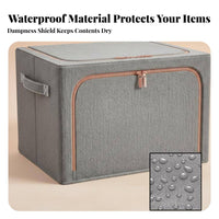 Large Capacity Collapsible Textile Box Foldable Design Collapsible Textile Cube Sturdy Handles Storage Bin Multi-Purpose for College Students, Homeowners, Bedroom, Living Room, On Shelves, Nursery