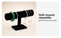 Padded T-Shaped Bar Jewelry Display Textile-coveredCovered Bracelet Display Stand Upright Bracelet Holder Stable