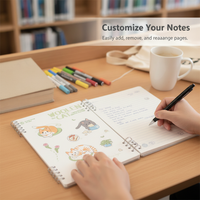 Dreamy Cat B5 Loose-Leaf Notebook Set, Frosted Cover, Detachable Ring Binder for Students