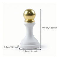Decorative Chess Piece Figurine with Gold Accents Elegant Chess Figurine with Gold Crown Sculptural Stable for Collectors