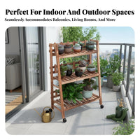 Stepped Design Tiered Flower Ladder Floor-Standing Multi-Tier Ladder Stand Freestanding Plant Holder Space-Saving for Gardeners, Decor aficionados, Homeowners, Balcony, Living Room, Garden, Bedroom