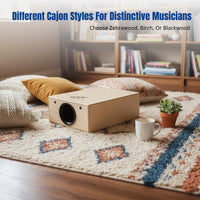 Cajon Drum, Square Hand Drum, Portable Wooden Percussion, Travel-Friendly, Multiple Styles