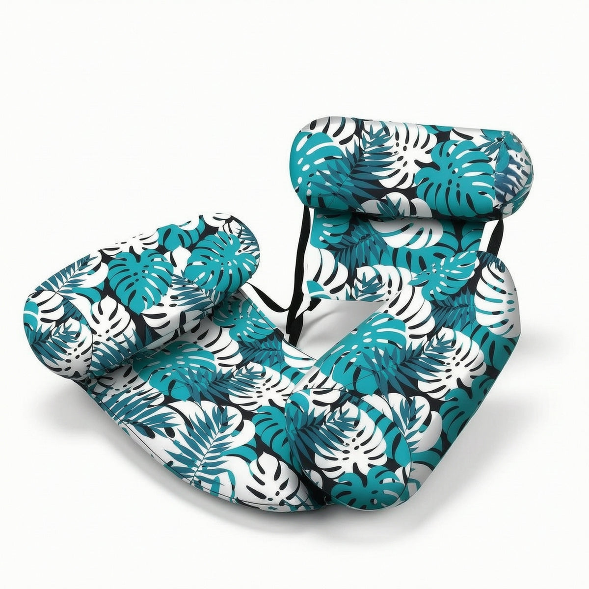 Inflatable Water Lounger Floating Bed with Foldable Backrest, PVC