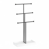 Jewelry Stand Holder Display with Ball Finials Standing Necklace Holder with Rectangular Base Tall Organizer for Vanity, Retail
