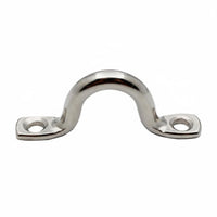 U-Shaped Saddle Clamp Countersunk Screw Holes Stainless Metal Loop Eye Heavy Duty Footman's Loop for Yachts, Boats, Sailing