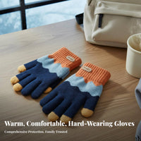 Fleece-Lined kids' Winter Gloves Soft Knit children's Five-Finger Gloves Breathable for Girls, Cold Weather, Outdoor Activities, Playground