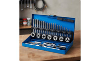 Hand Tap Bit Set Full Size Range Metal Threading Set Storage Case Thread Cutting Kit for Mechanics, Workshop, Repair Job, Garage