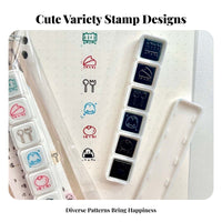 6-in-1 Automatic-Inking Stamp Press-Type Weather Notebook Stamp Easy to Use Ink for Scrapbookers, Scrapbooking