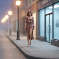 Walk Girl Figure Decorative Display Fashion Girl Miniature Dollhouse Use 1:64 Woman Figure