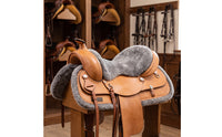 Western Saddle Pad Contoured Fleece Saddle Pad Secure Lightweight for Horse Riders, Trail Riding
