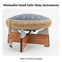 Handpan Drum Stand Stable Tongue Drum Rack Sturdy Construction Wooden Instrument Holder for Performance, Studio, Meditation