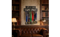 Easy Installation Long-Distance Race Medal Display Showcase Achievements Runner Medal Holder High Capacity Metal Awards Holder Sleek Design for Bedroom