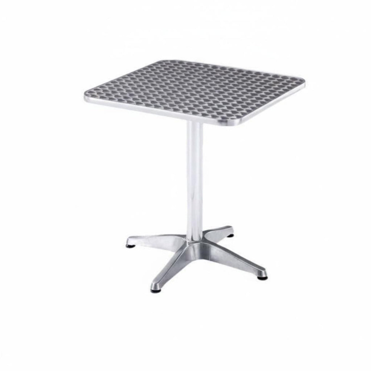 Industrial Look Folding Chair and Pedestal Table Retro Design Square Table with 4 Chairs Sturdy Construction Restaurant Dining Set Space-Saving for Cafe Owners, Homeowners, Snack Bar, Diner, Food Court