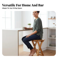 Foldable Design X-Shaped Frame Folding Stool Space-Saving Household Furniture Sturdy Portable Seat Easy to Use for Homeowners, Travelers, Small Areas, Kitchen, Dining Room, Entryway