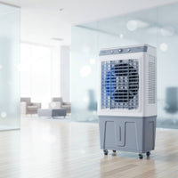 Evaporative Air Cooler with Wheels Industrial Evaporative Air Cooler Wheeled Mobile for Workshop, Factory