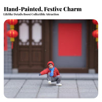 Chinese New Year Figurine Set High Intricate Chinese New Year Display Scene Figure Lion Dance Model Figure Collectible Quality