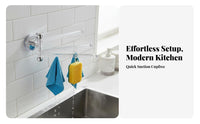 Suction Holder Rag Holder Easy-Mount Installation 3-Bar Rotating Drying Rack Rotate Towel Rack Space-Saving Household Storage