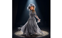 Gothic Dress with Hat Layered Costume Dress Black Undead Costume for Girls, Halloween, Cosplay, Theatre