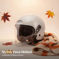 Winter Thickened Warm Lining Unisex Electric Bike Helmet Removable Ear Protectors Shielded Headwear for Women, Adults, City Riding