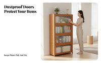 Dust-Proof Freestanding Bookshelf with Doors Space Saving Multi-Layer Storage Cabinet Large Capacity Enclosed Bookshelf Sturdy Construction for Book Lovers, Office Workers, Homeowners, Children's Room, Bedroom, Library