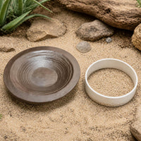 Terracotta Turtle Water Basin with Optional Plastic Base for Reptile Pets
