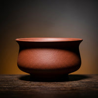 Home Decoration Plant Pots for Indoor Plants, Yixing Zisha Bonsai Pot for Home Office, Small Unglazed Round Vessel with 10cm Base, 7cm Height