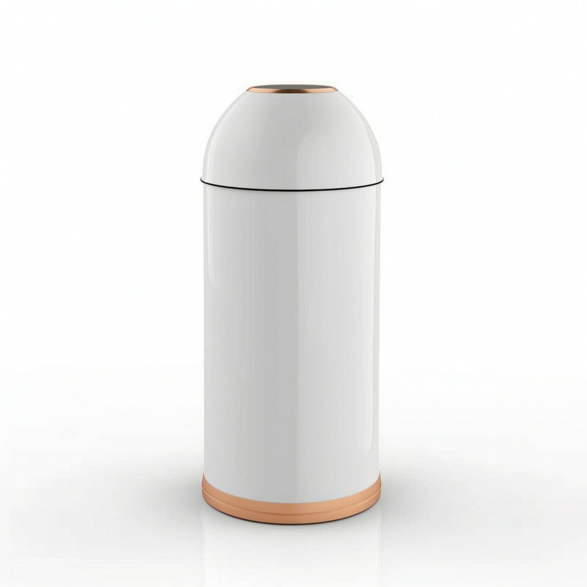 Trash Bin with Domed Top Cylindrical Trash Can with Domed Lid Easy to Clean Open Top Waste Bin for Cafes