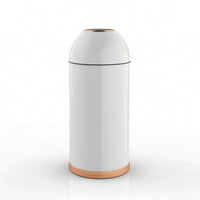 Trash Bin with Domed Top Cylindrical Trash Can with Domed Lid Easy to Clean Open Top Waste Bin for Cafes
