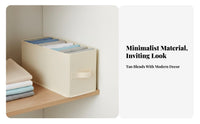 Narrow textile Drawer Space Saving foldable textile container Front Handle for Adults