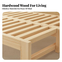 Extendable Wooden Sofa Bed Space-Saving Design Solid Wood Pull out Bed Easily Converts Extendable Daybed with Storage for Small Areas, Apartment