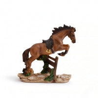 Horse Statue with Fence Base Realistic Decor Textured for Office, Collectors