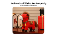 Chinese New Year Horse Stuffed Toy Soft and Cuddly Chinese New Year Horse Stuffed Toy Blessing Souvenir for Family, Collectors, Spring Festival