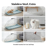 Stainless Steel Pet Bathing Cage Open-Grid Pet Drying Cage Wire Frame Petcare Gear Slatted Base